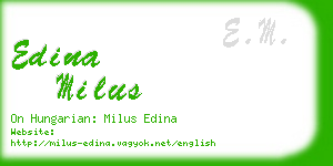 edina milus business card